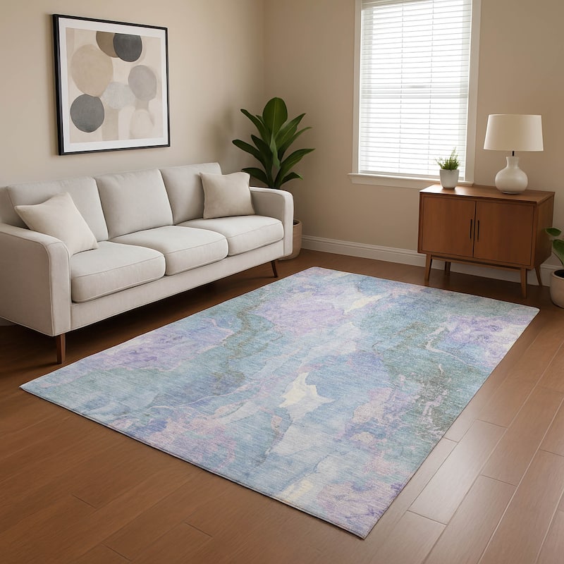 Premium Washable Super Soft Modern Contemporary Mayfield Rug - Lavender - 3' x 5'