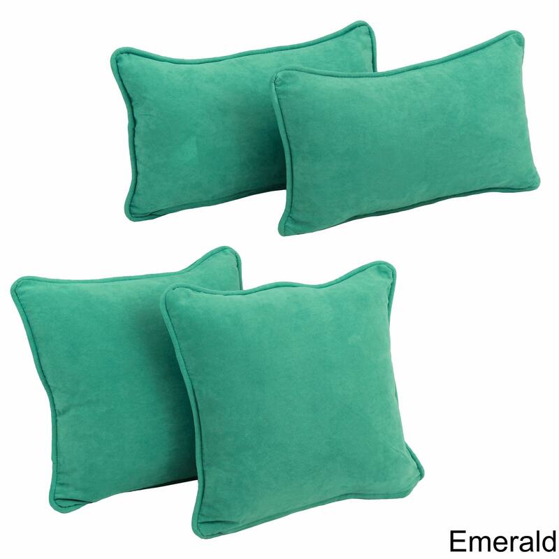 Blazing Needles Delaney Microsuede Throw Pillow Set (Set of 4)