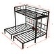 preview thumbnail 7 of 7, Black Twin XL over Twin & Twin Metal Triple Bunk Bed with Guardrails and Ladder, Convertible to 3 Beds