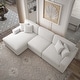 preview thumbnail 121 of 132, 118" W Corduroy L-shape Modular Sectional Sofa with Pillows