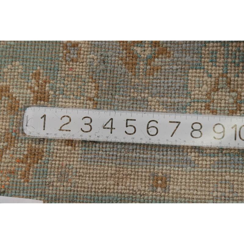 Hand Knotted Oriental 100% Wool Carpet Transitional All-Over Navy Blue & Blues Oushak Area Rug - 3' 11'' X 2' 0''