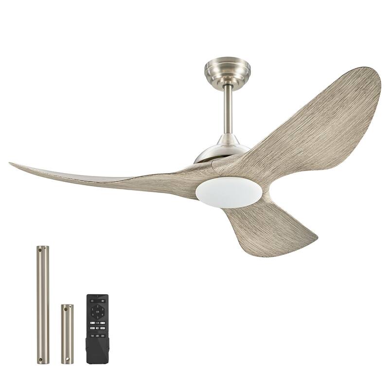 CO-Z 52" Outdoor Wet-Rated Waterproof LED Ceiling Fan with Dimmable Light and Remote Control