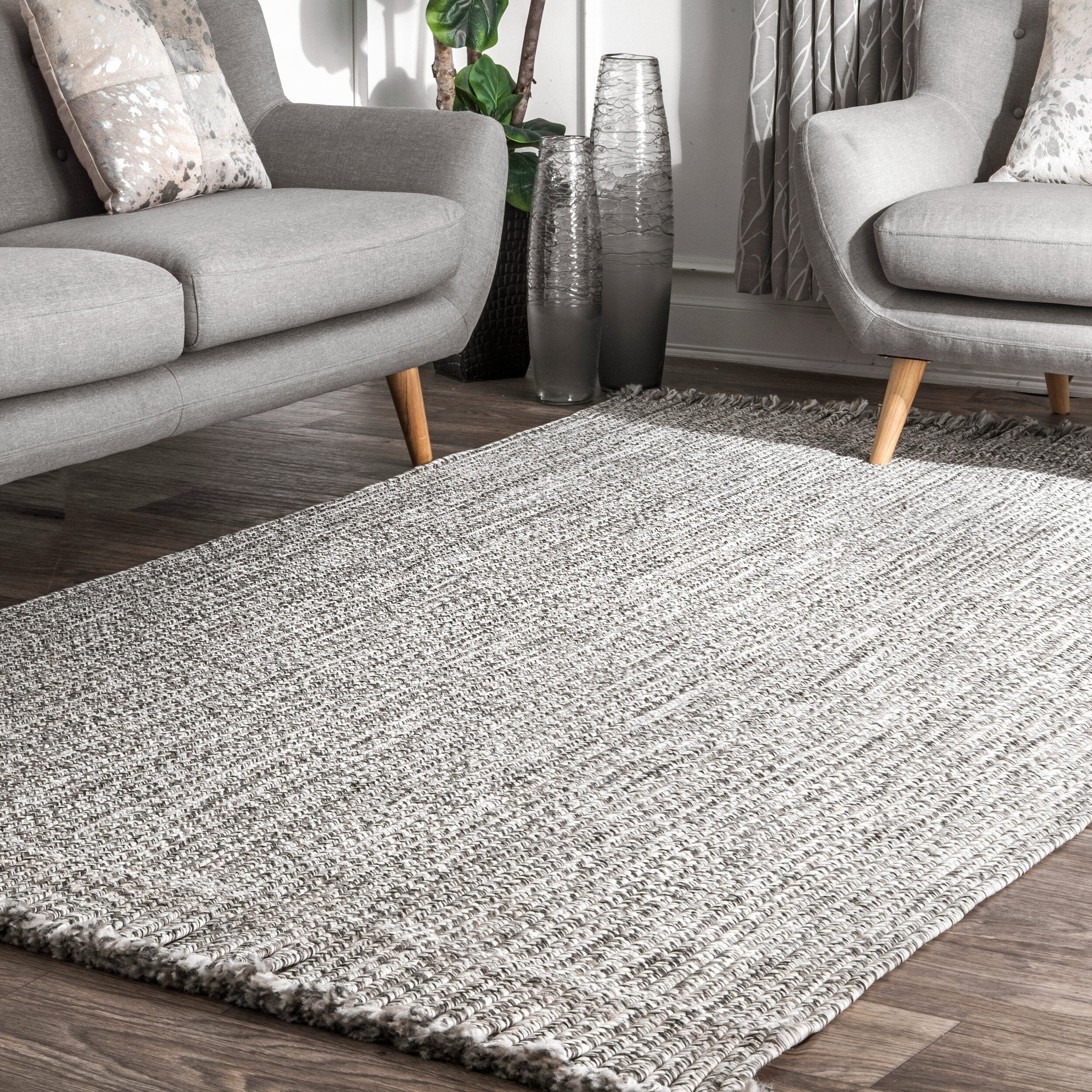 Shop Nuloom Salt Pepper Indoor Outdoor Braided Contemporary Fringe Edge Area Rug On Sale Overstock 22815037