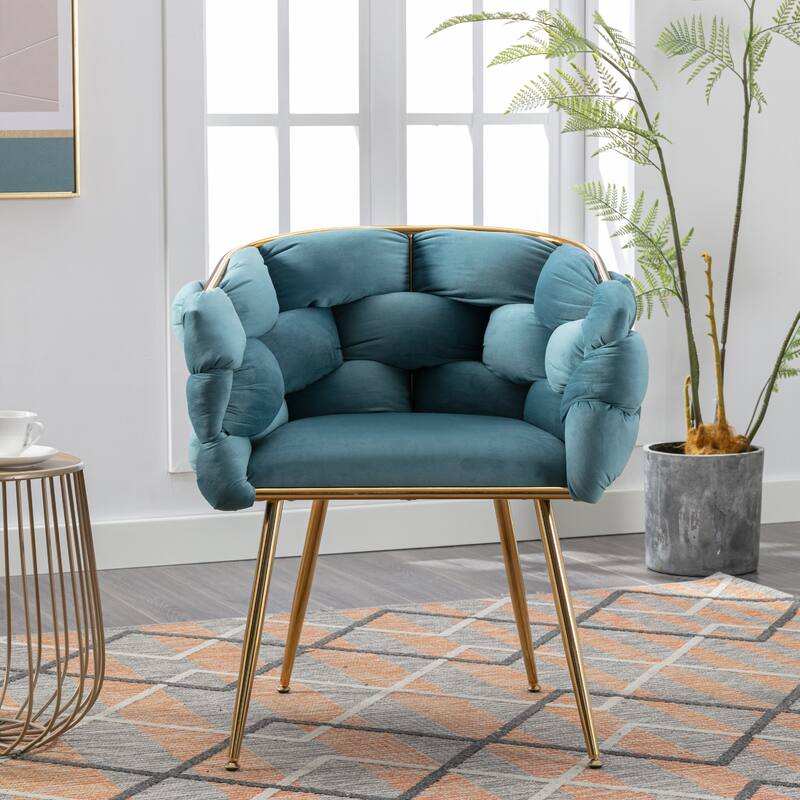 Shubert Glam Velvet Woven Accent Chair (Set of 2) by GDFStudio - 28.70"L x22.20"W x 29.50"H