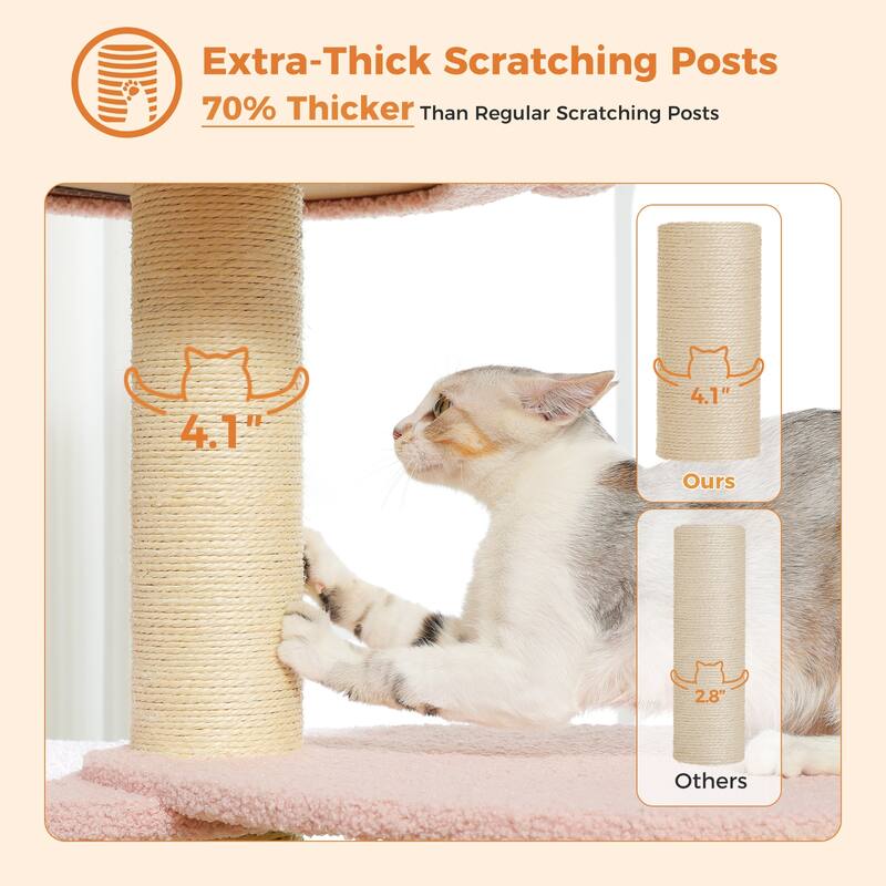 50" Large Cat Tree with 2 Tier Skirting Boards