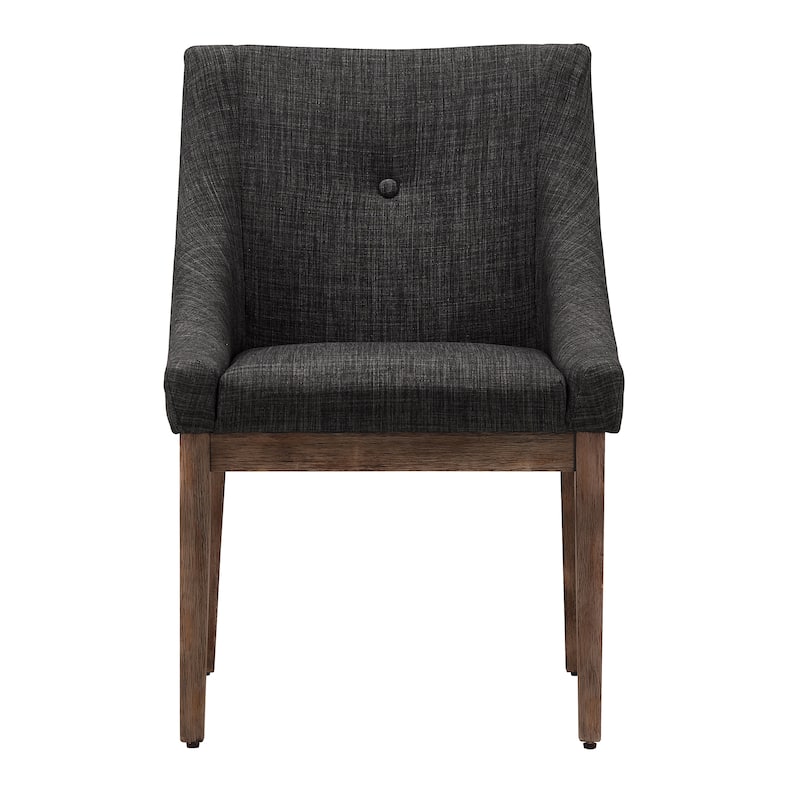 Voyager Button Tufted Slope Arm Linen Dining Chair (Set of 2) by iNSPIRE Q Artisan