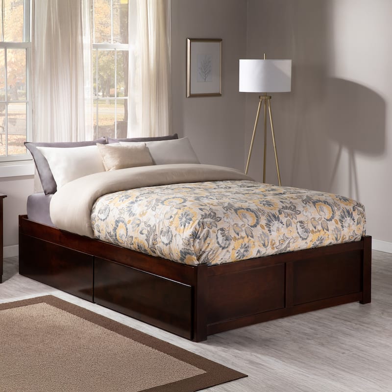 Concord Platform Bed with Footboard and Storage Drawers