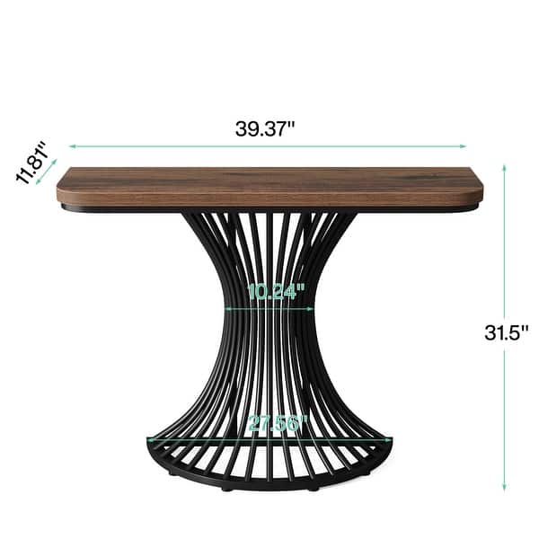 39-Inch Industrial Console Entryway Table Small Sofa Accent Table with ...