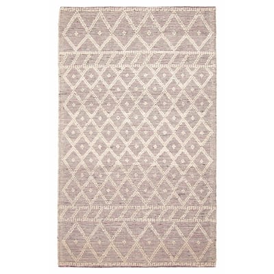ECARPETGALLERY Braid weave Sienna Cream Wool Rug - 5'0 x 8'2