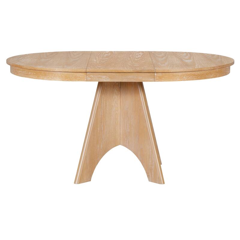 Extendable Dining Table for 4-6, 42" to 58" Rustic Farmhouse Table with X-Legs