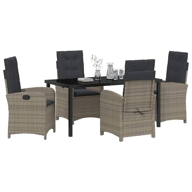vidaXL Garden Dining Set with Cushion Poly Rattan