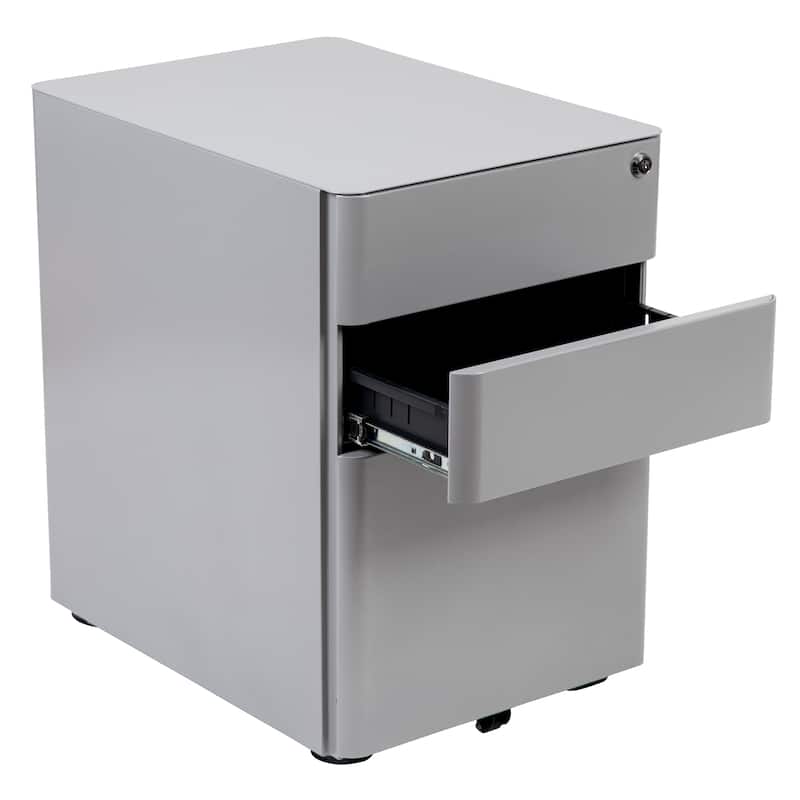Modern 3-Drawer Mobile Locking Filing Cabinet Storage Organizer