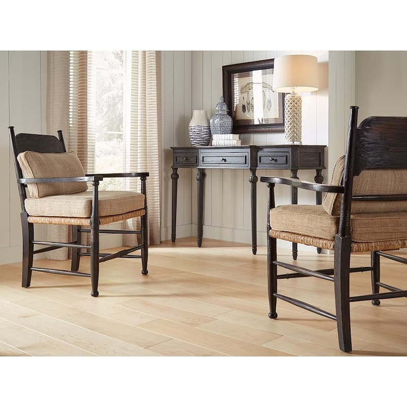 Glencoe Traditional Mahogany & Silk Accent Armchair