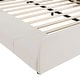 preview thumbnail 18 of 95, Velvet Grounded Bed Mother & Child Bed Platform Slat Bed Frame with Little Round Stool and Bedside Desk for Growing Child