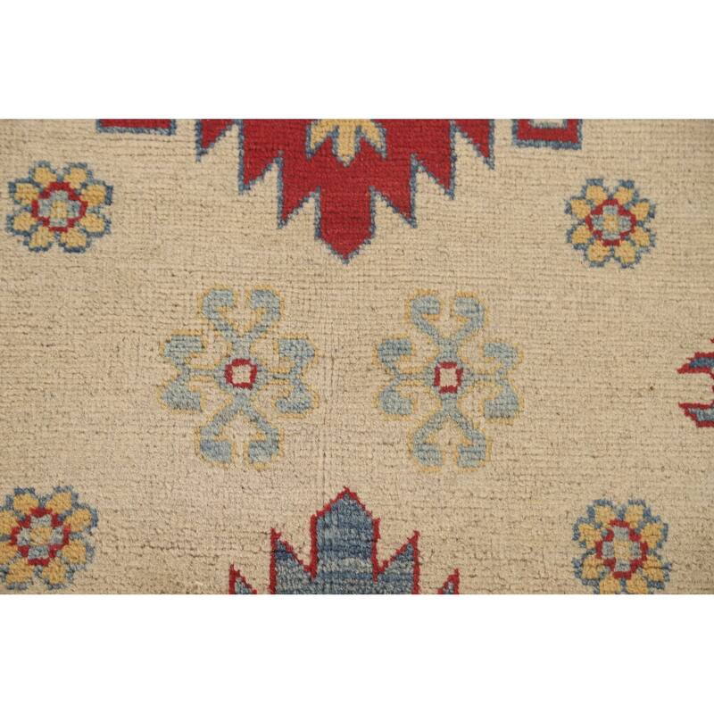 Geometric Kazak Area Rug Hand-Knotted Wool Carpet - 8'5"x 11'11"