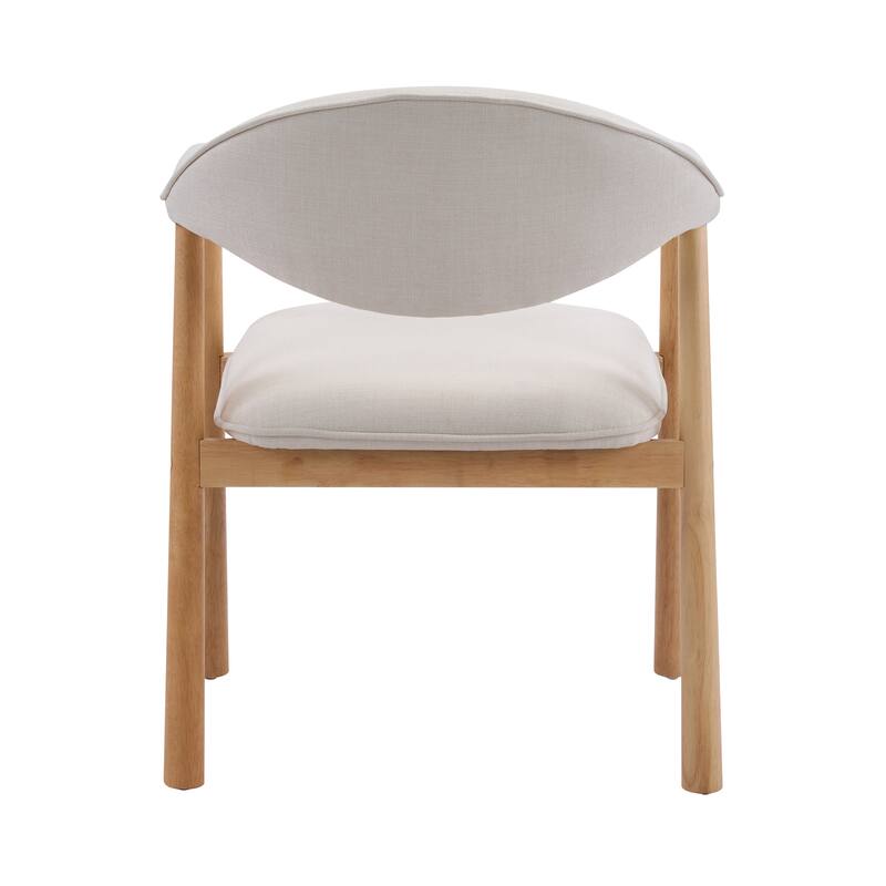 Christopher Knight Home - Modern Upholstered Rubber Wood Dining Chairs with Ergonomic Curved Back