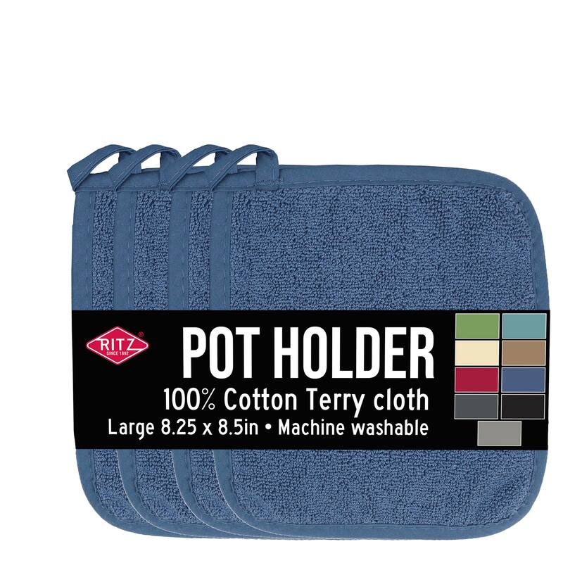 Ritz 4-Pack Terry Pot Holder Set - Federal Blue
