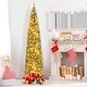 preview thumbnail 18 of 43, Green PVC Metal Slim Pencil Christmas Tree with LED Lights