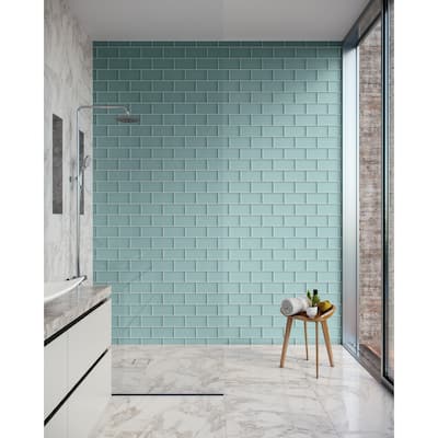 Shoreline 4 in. x 8 in. Glass Wall Tile