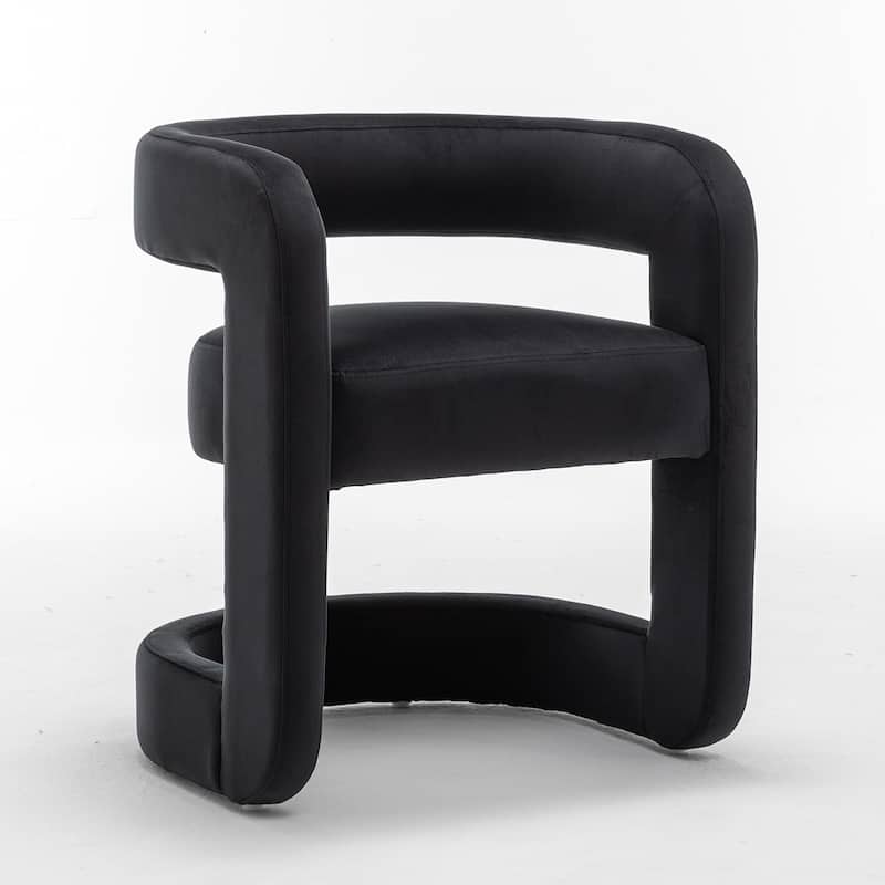 SEYNAR Modern Velvet E-Shaped Open Back Dining chair Set of 4