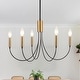 preview thumbnail 14 of 34, 5-Light Rustic Candlestick Hanging Linear Chandelier Lighting Fixture for Kitchen Island Black and Gold