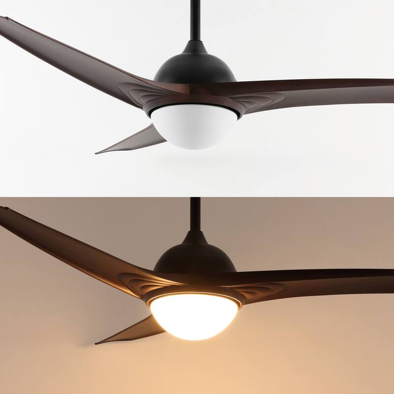 Aviator 52" 1-Light Industrial Iron/Plastic Mobile-App/Remote-Controlled 6-Speed Propeller LED Ceiling Fan, by JONATHAN Y