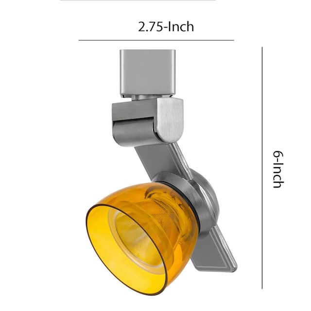 12W Integrated LED Track Fixture with Polycarbonate Head, Silver and Yellow