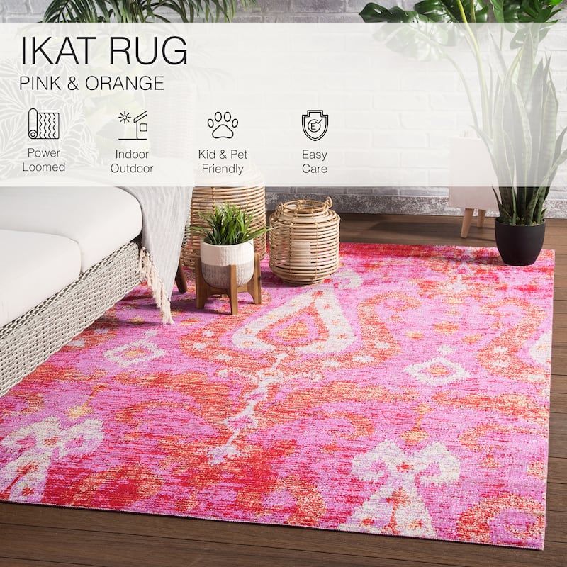 Nyla Indoor/ Outdoor Ikat Area Rug