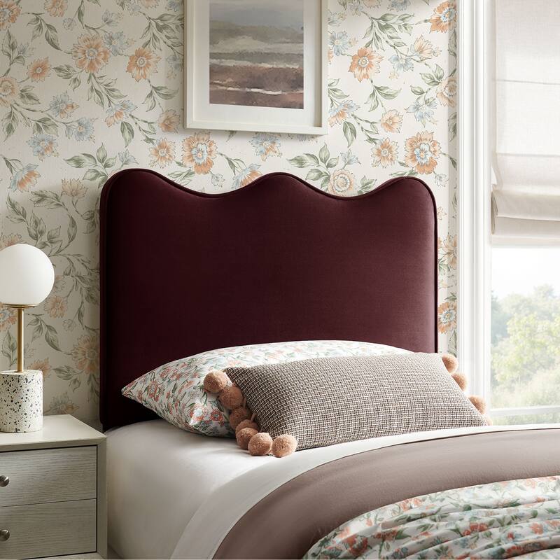 Athena Stain-Resistant Performance Velvet Headboard - Mulberry - Twin