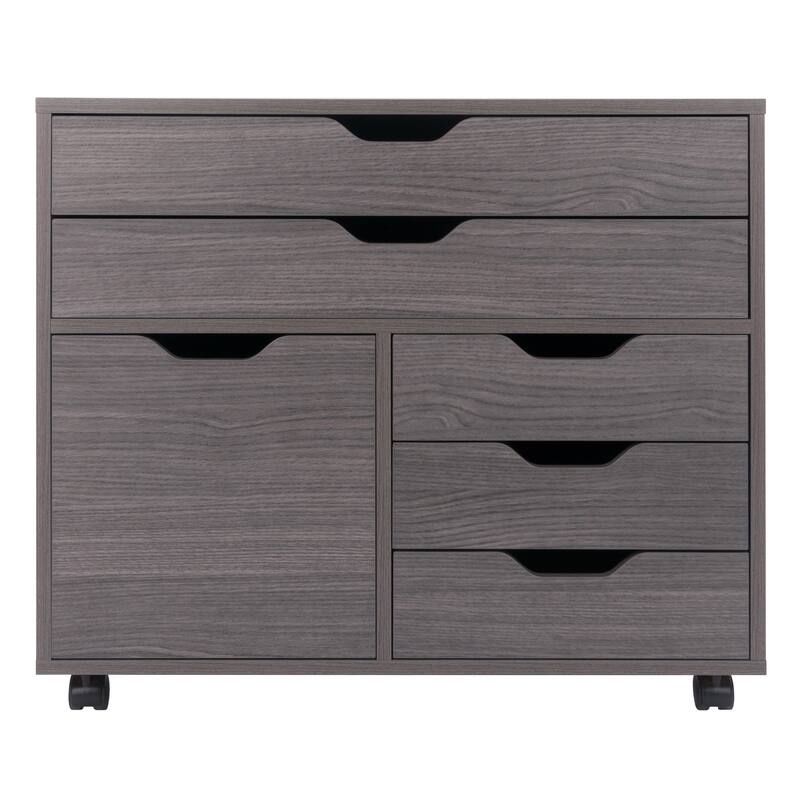 Halifax 3-Section Multi-Storage Mobile Cabinet Charcoal Finish