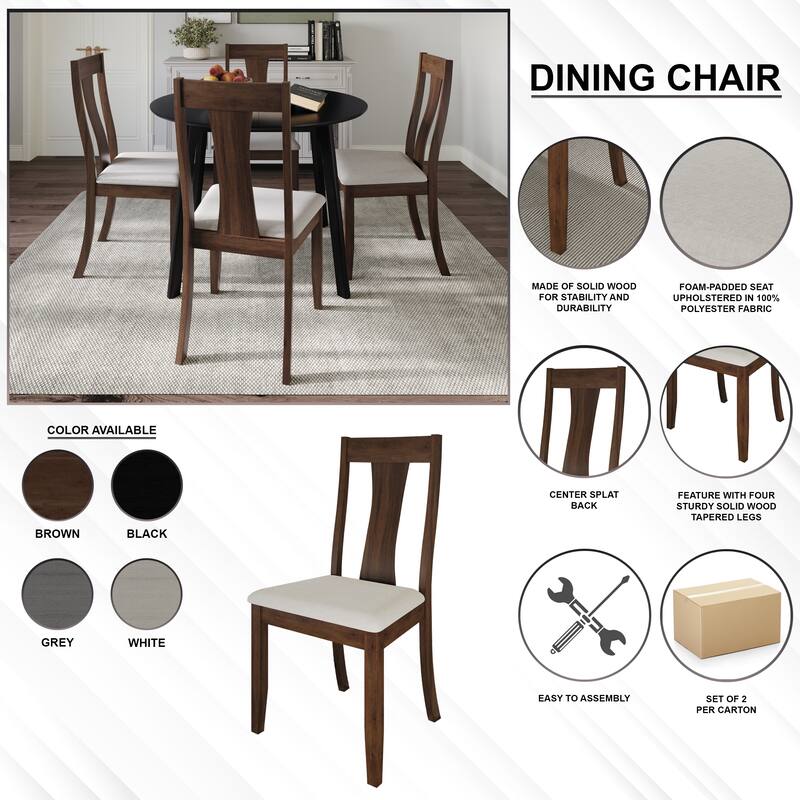 CraftPorch Vintage 4-Piece Chair and Round Table Wooden Dining Set