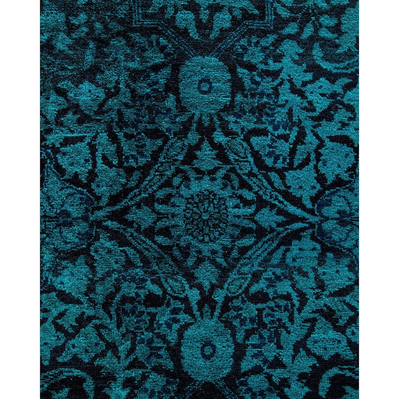 Fine Vibrance, One-of-a-Kind Hand-Knotted Area Rug - Green, 9' 1" x 11' 10" - 9' 1" x 11' 10"