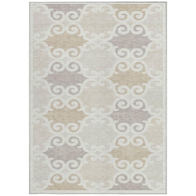 HomeRoots Trellis Transitional Rectangle Outdoor Rug