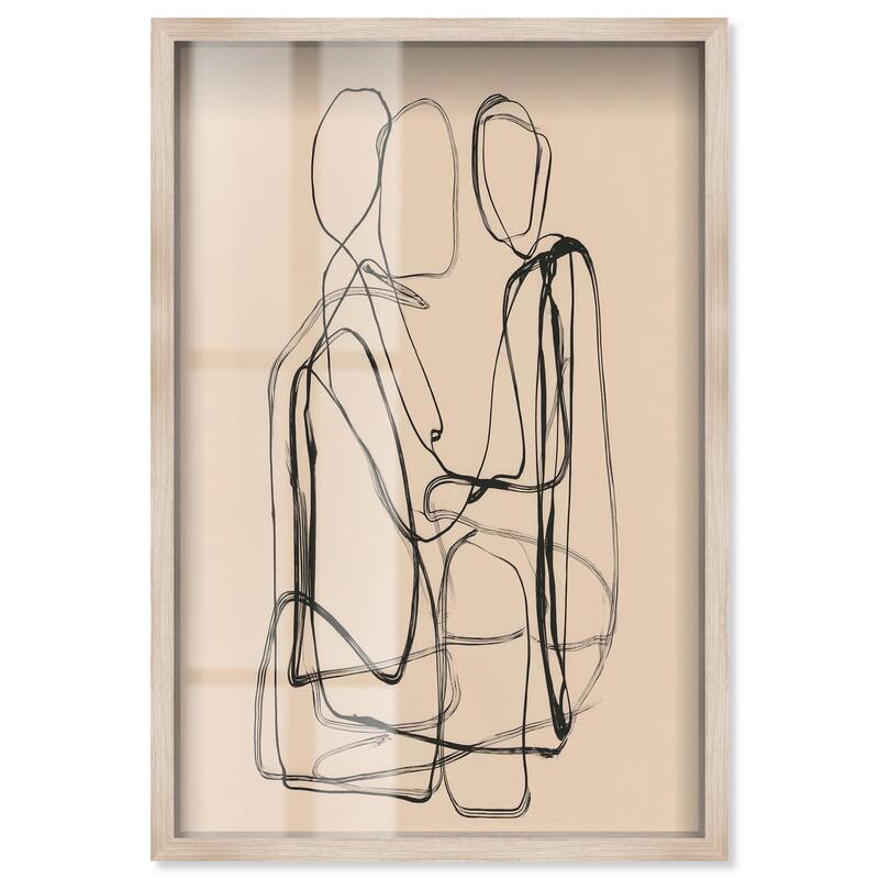 Embrace of Lines III Shadowbox by Art Remedy - Natural - 20" x 30"
