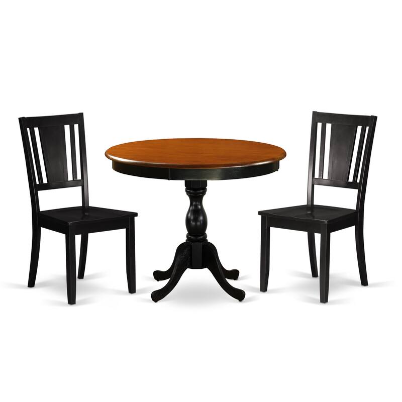East West Furniture Set A Round Kitchen Table and Dining Room