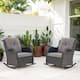 Option Brown Rattan Grey Cushion