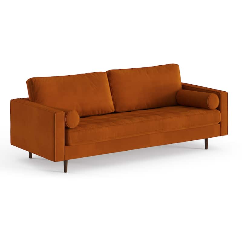 Bloomfield Performance Velvet Sofa - Burnt Orange Velvet
