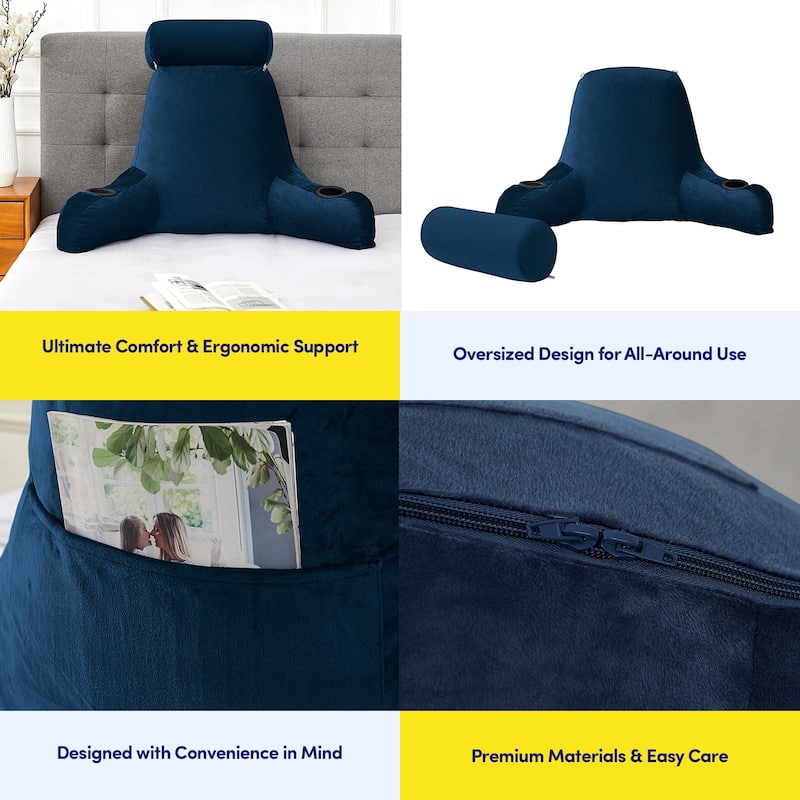 Sweet Home Collection Bed Rest Pillow w/Cup Holders