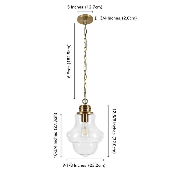 Annie Brass and Clear Glass Pendant - Brass/Clear