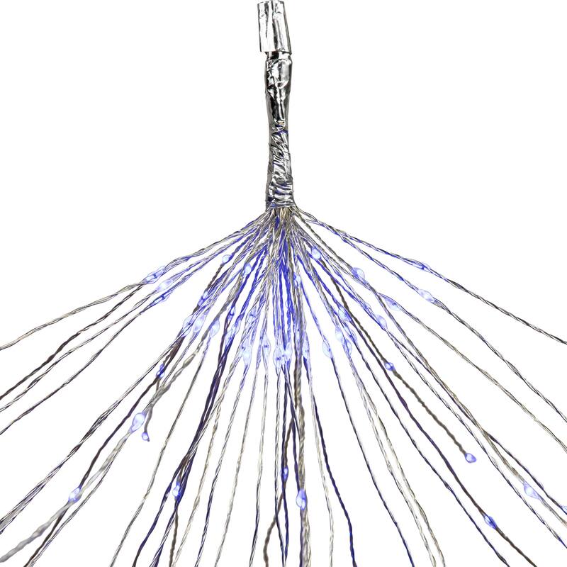 20" LED Firework Silver Branch Christmas Decoration Blue Lights