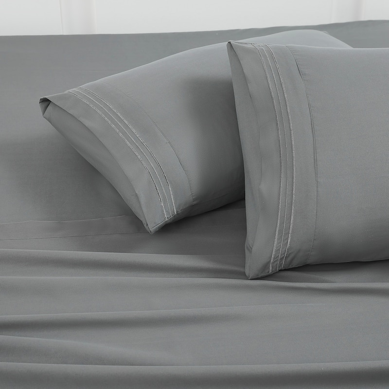 Sweet Home Collection Luxury Embroidered Ultra Soft Microfiber Pillowcases 2 Pack
