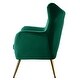 preview thumbnail 65 of 141, Eusebio Tufted Velvet Accent Chair with Wingback, Arms, and Metal Gold Legs for Living Room or Bedroom by HULALA HOME