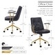 preview thumbnail 8 of 21, Porthos Home Tilly Office Chair, PU Leather, Gold Chrome Roller Base