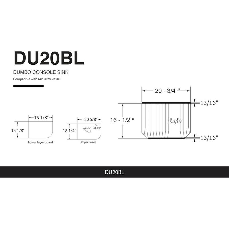 Fine Fixtures Dumbo Modern Bathroom Vanity -Black Rack with Vessel Sink