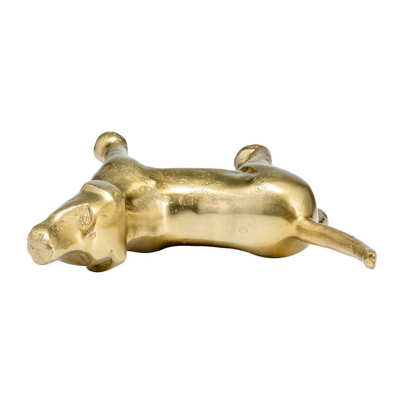 Decorative Howling Dog Figurine Statue - 8", Gold & Metallic - 7.5"