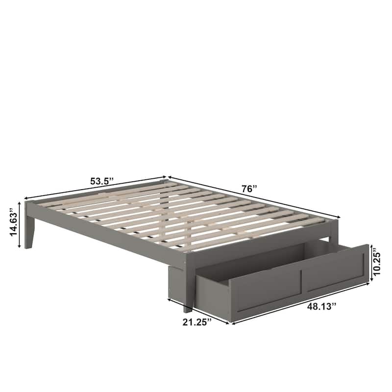 AFI Colorado Platform Bed with Foot Drawer and Charging Station