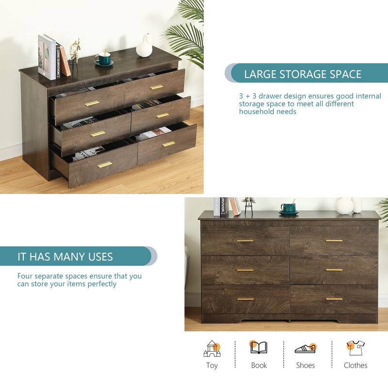 Spray-painted Solid Wood Dresser Cabinet with 5 Drawers