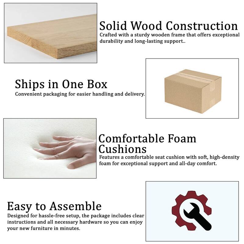 CraftPorch 7-Piece Elegance Button-Tufted PU Upholstered with Ottoman