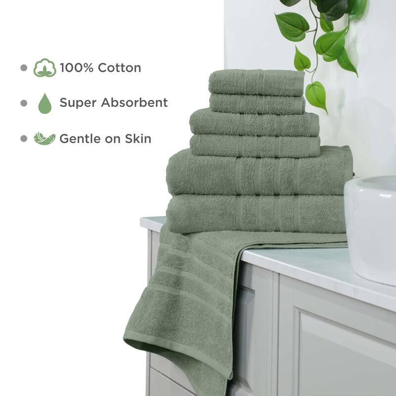 Martex Ultimate Performance Cotton Low-Lint Soft Absorbent Towel Set