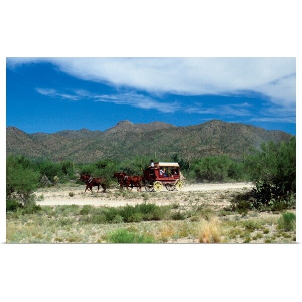 "Old fashioned stagecoach pulled by horses, Old Tucson, Arizona" Poster Print